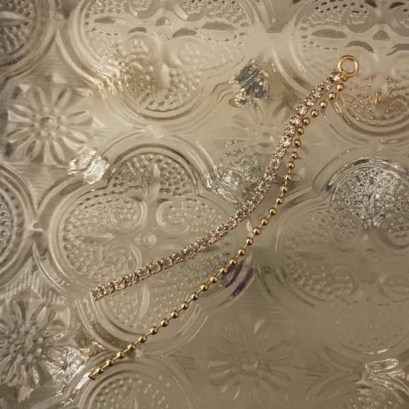 NEW 14k yellow gold filled double chain dangle earring jacket 1pc - Picture 6 of 6